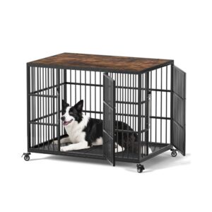42-Inch Dog Crate with Self-Locking Latch