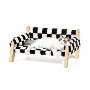 Elevated Wooden Cat Couch Bed